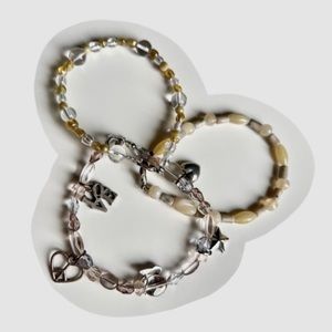 GLASS & CHARM Beaded Bracelet Set